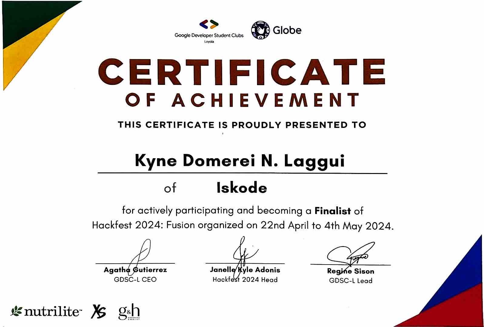 Hackfest 2024 certificate
