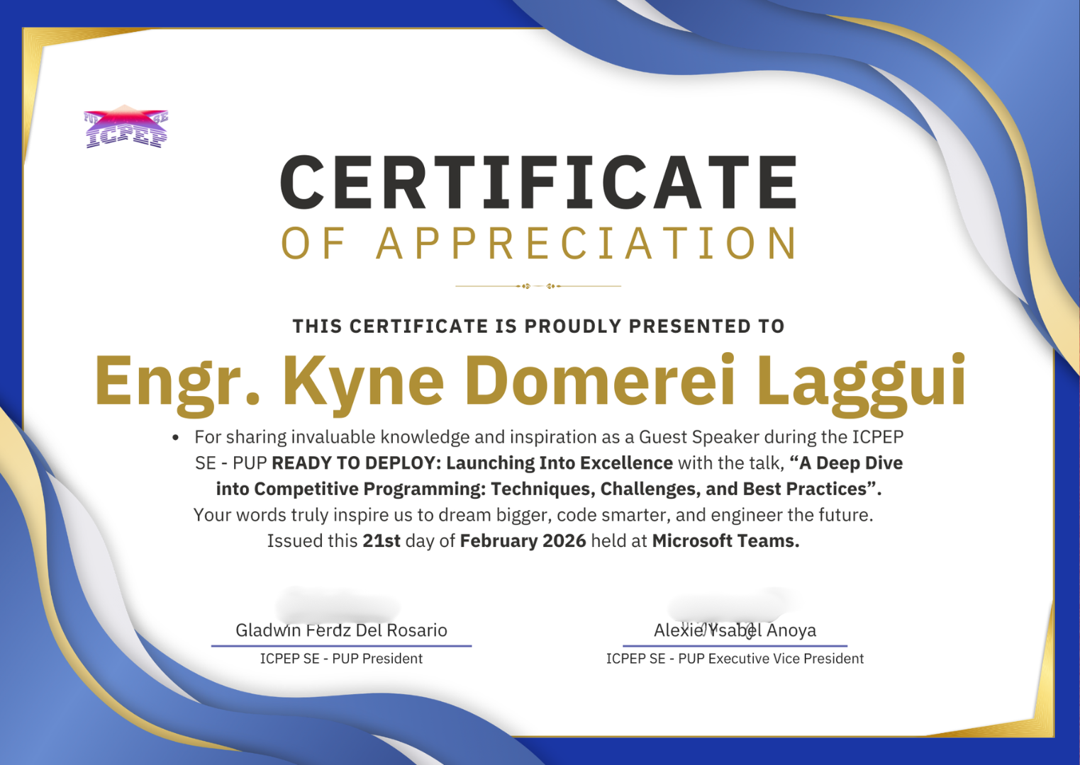 A Deep Dive into Competitive Programming certificate
